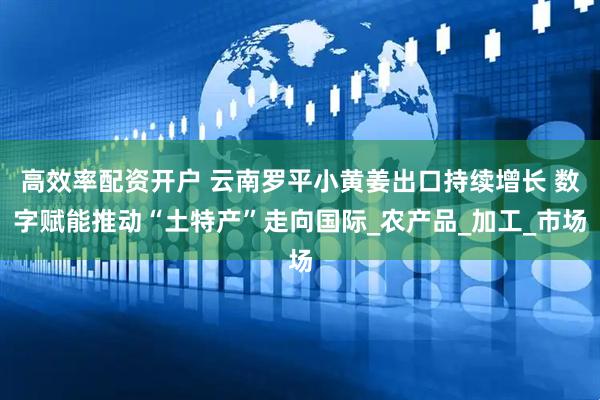 高效率配资开户 云南罗平小黄姜出口持续增长 数字赋能推动“土特产”走向国际_农产品_加工_市场